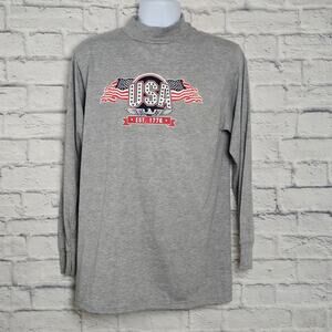NWT USA Long Sleeve T Shirt by Jenson Size Small Gray Patriotic